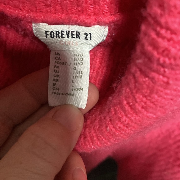 Forever 21 Vibrant Pink Turtleneck Sweater - Picture 2 of 2
